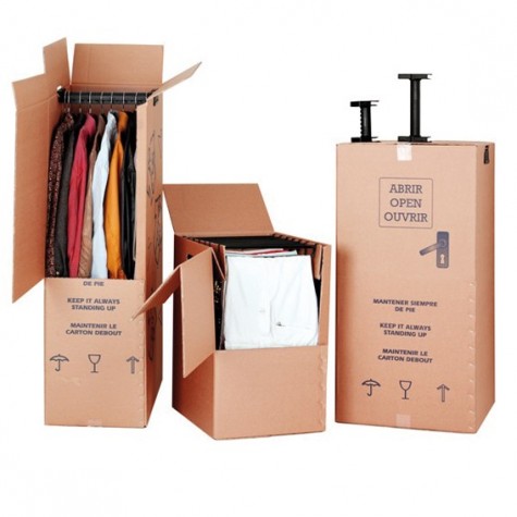 1 unidad - Cajas armario para mudanza, para transportar la ropa