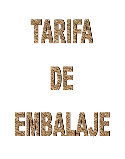 Tarifa embalaje